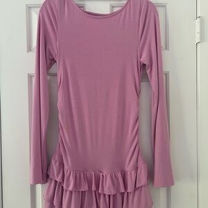 Free People Pink Ruffle Mini Dress
